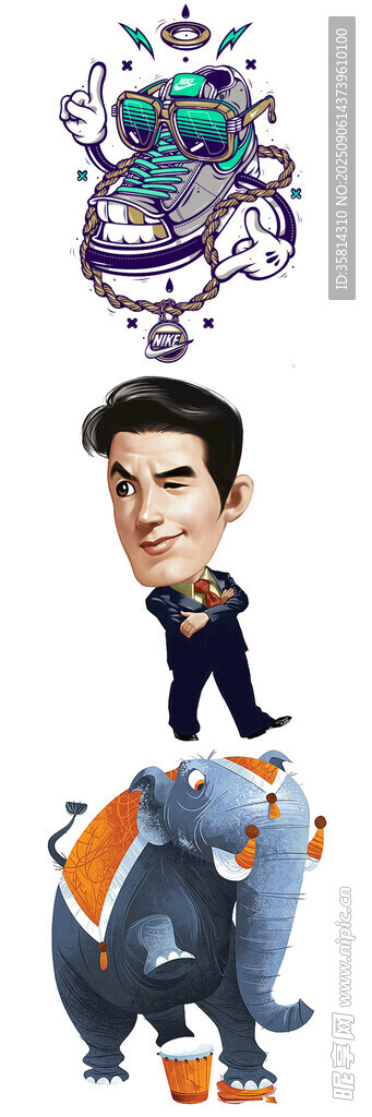 卡通人物与动物趣味形象