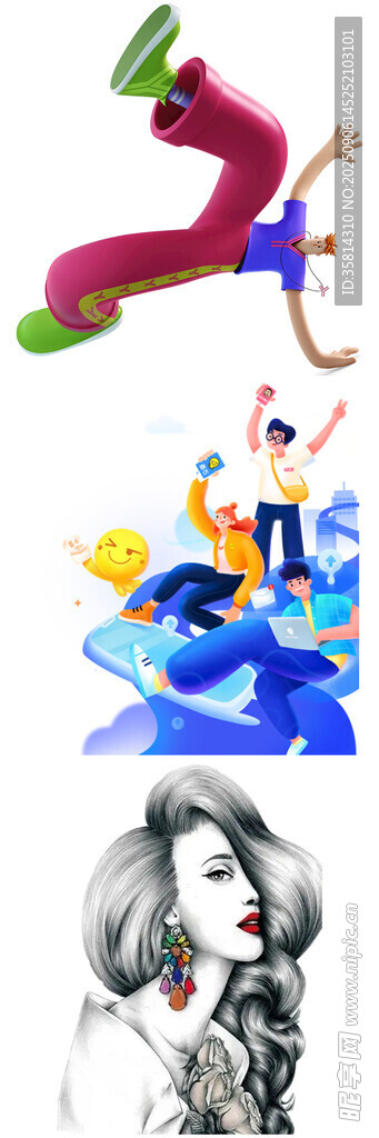 创意艺术插画与人物形象
