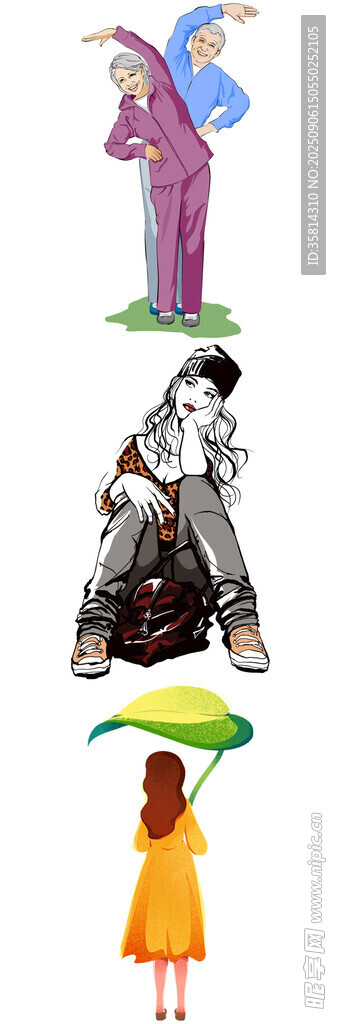 人物插画不同姿态的人物形象