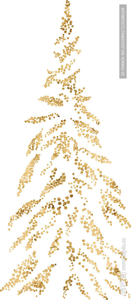 金色华丽圣诞树装饰图案