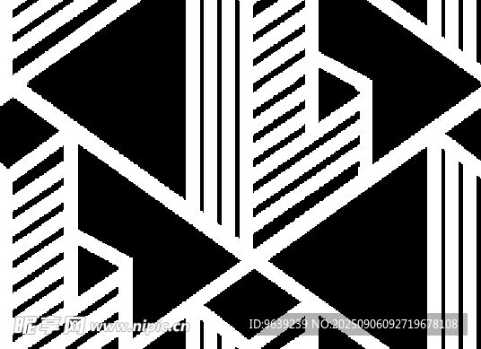 黑白几何建筑图案设计