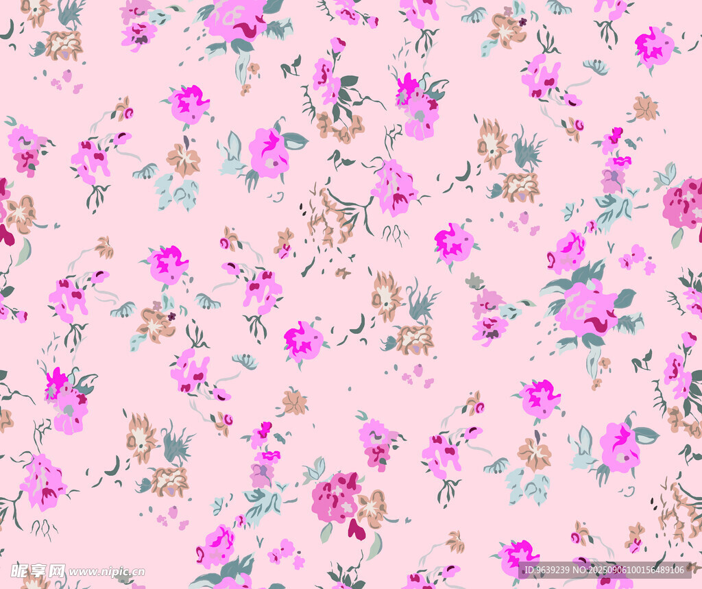 粉色花卉图案背景纹理