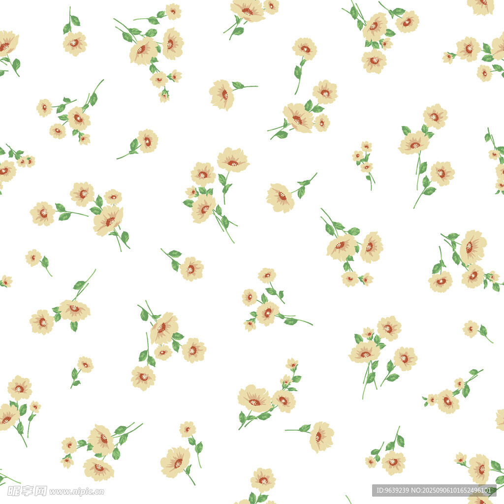 小黄花花卉图案背景图