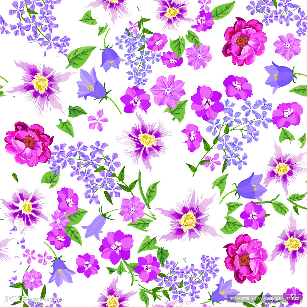 缤纷花卉图案