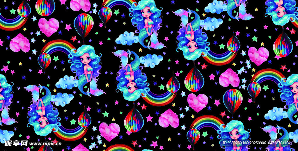 梦幻独角兽图案背景