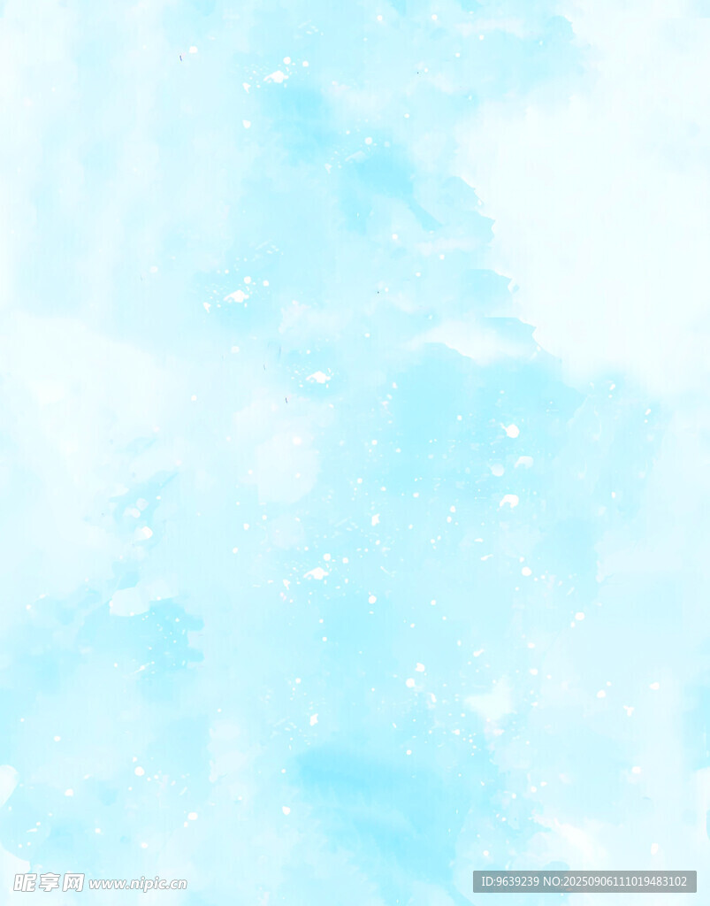淡蓝色梦幻水彩背景图
