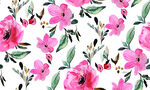 粉色花卉水彩无缝图案