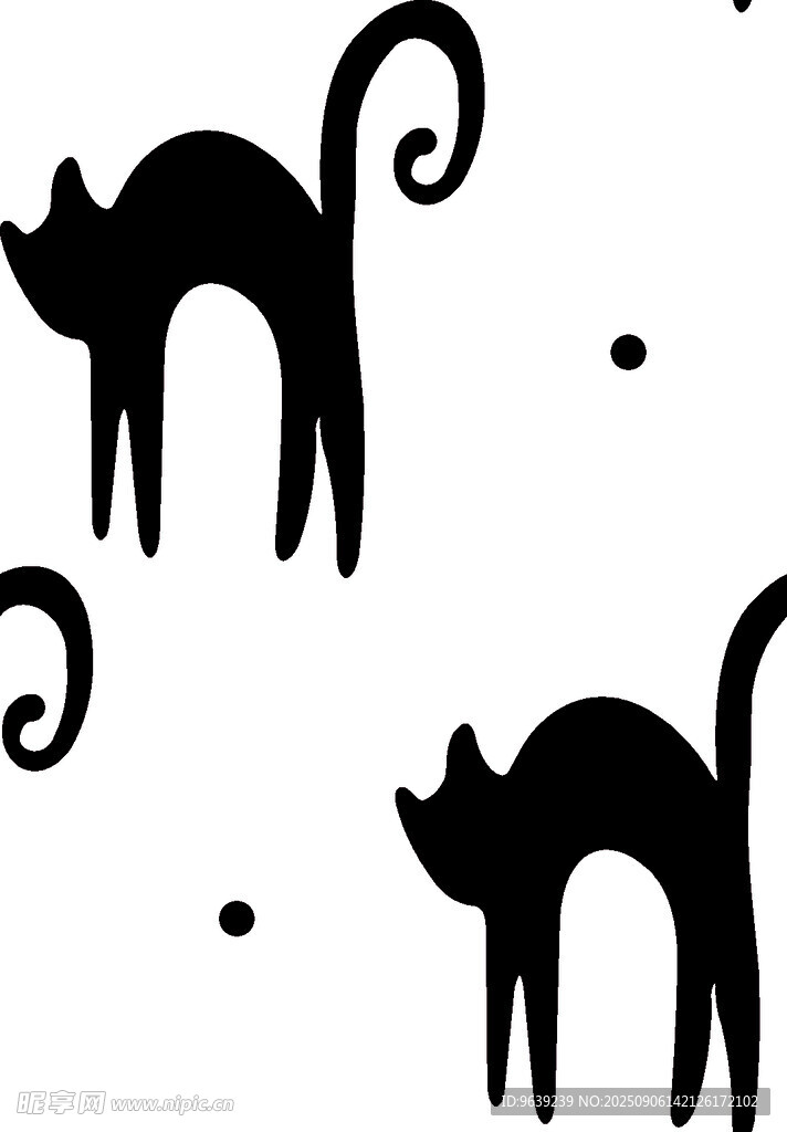 黑猫剪影图案