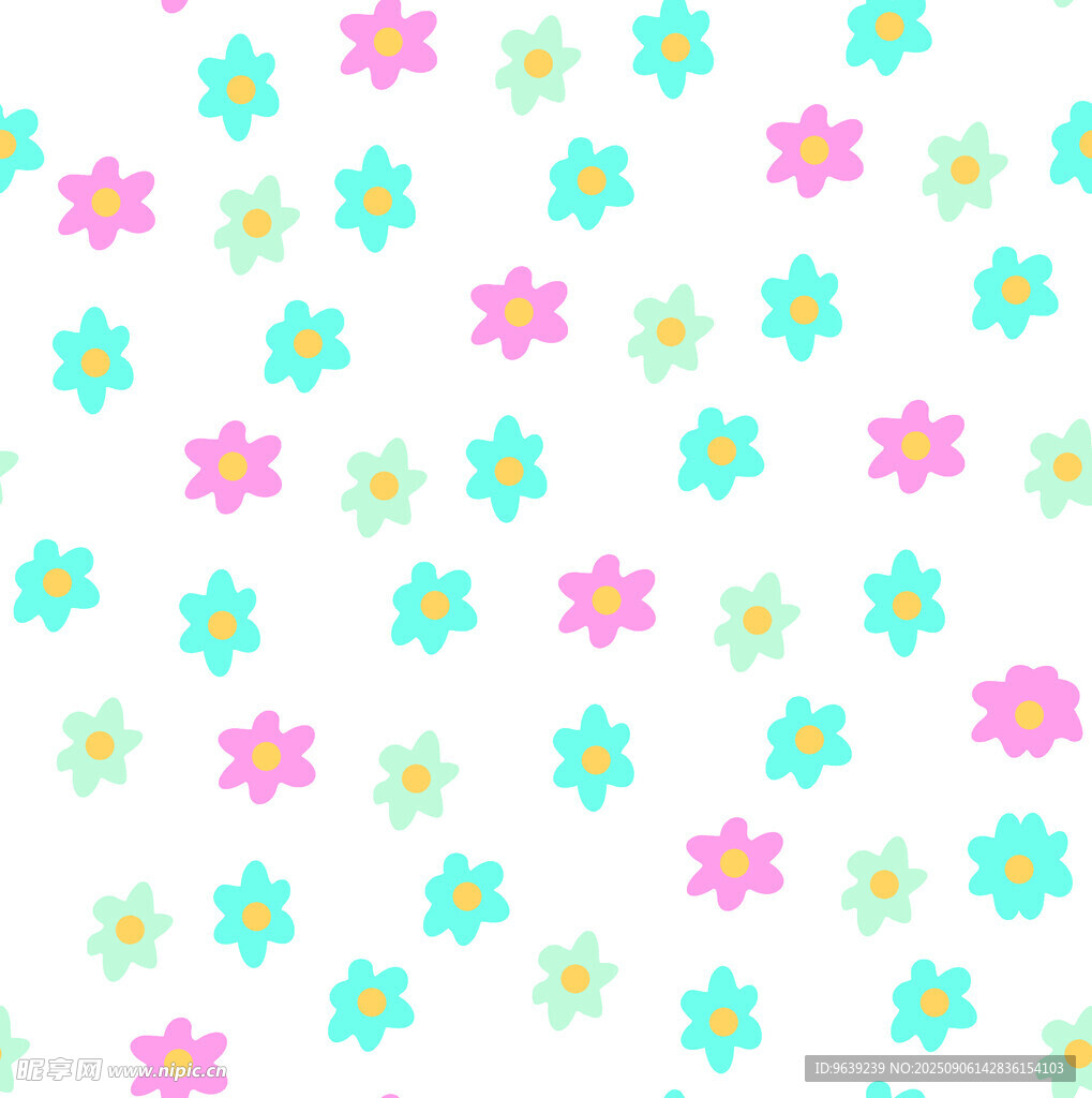 多彩小花无缝图案背景