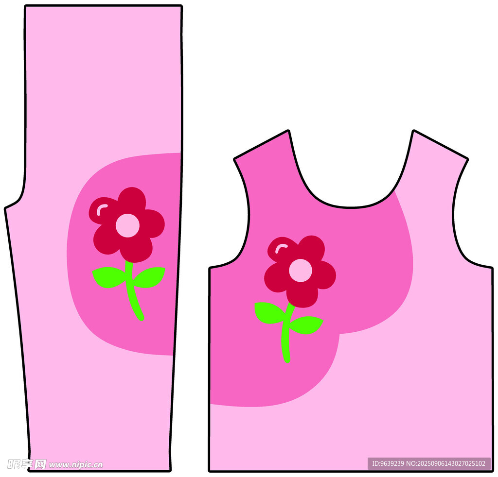 粉色花朵图案儿童服装