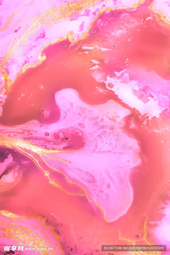 梦幻粉色流体艺术画面