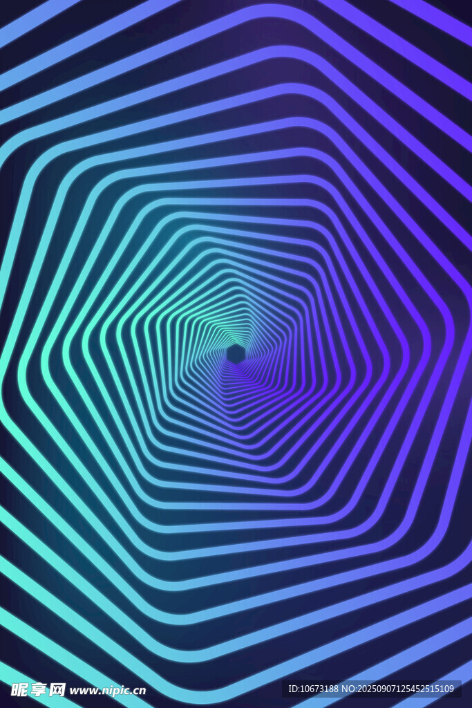 炫彩六边形几何线条图案