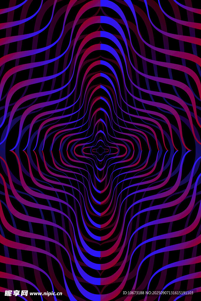 红蓝渐变扭曲条纹图案