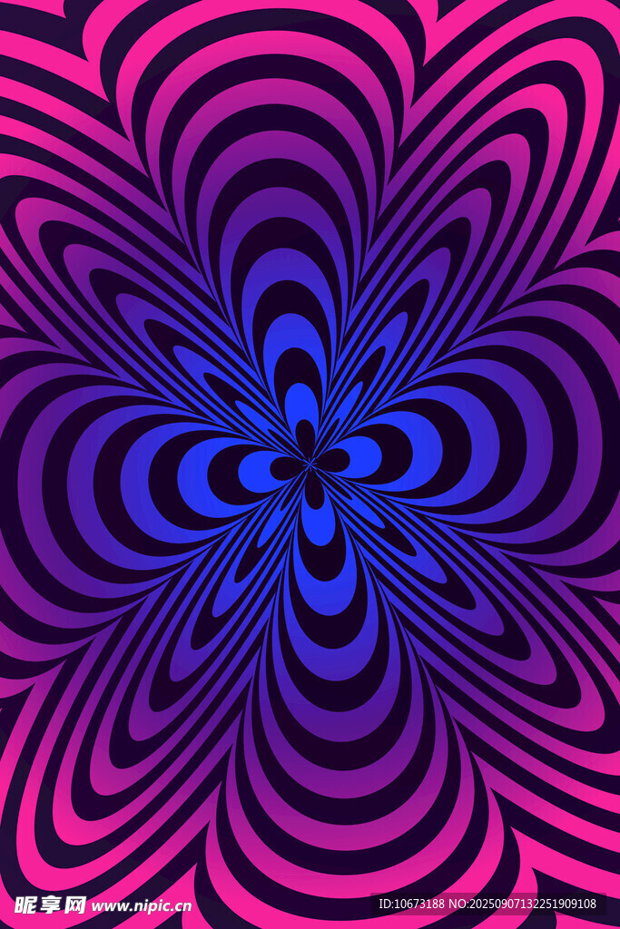 炫彩抽象花朵图案