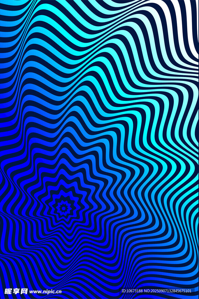 蓝绿渐变波纹抽象背景图