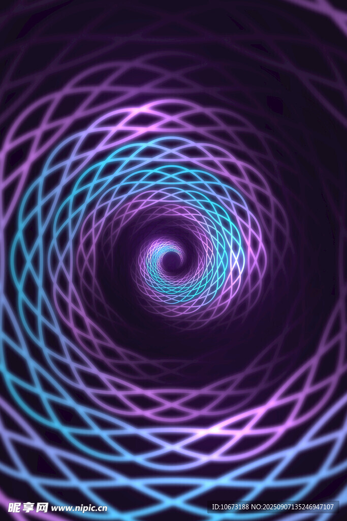 炫彩螺旋线条抽象图案
