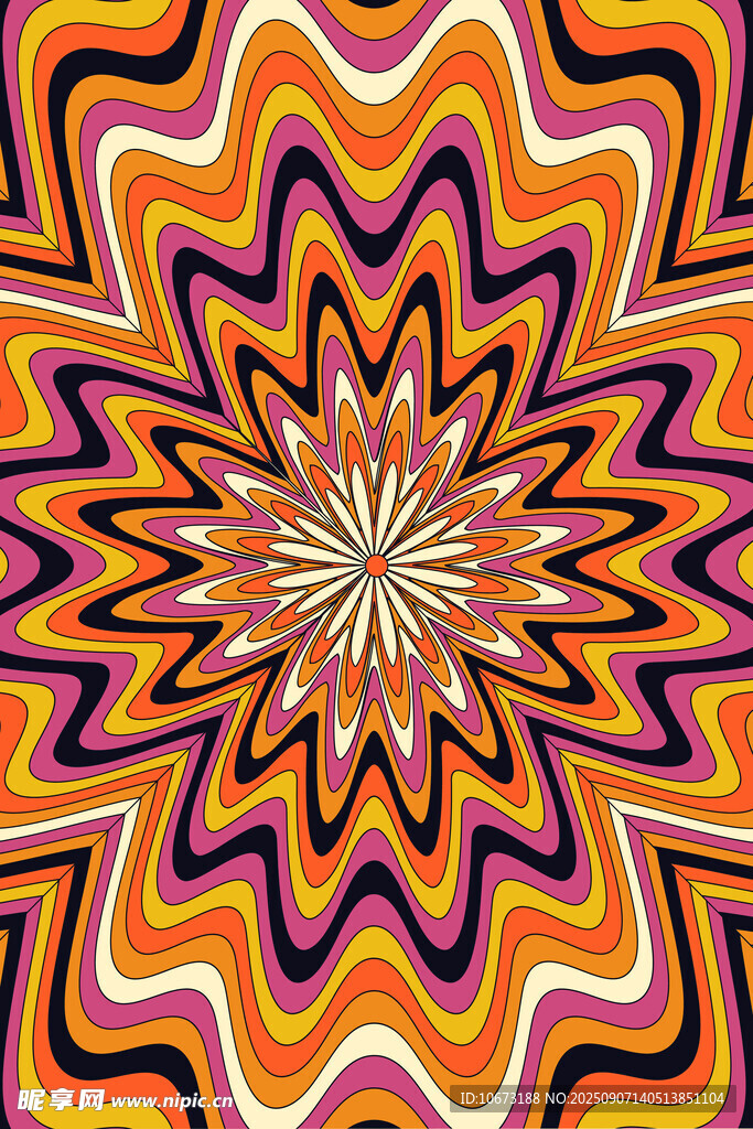 绚丽多彩几何花纹图案