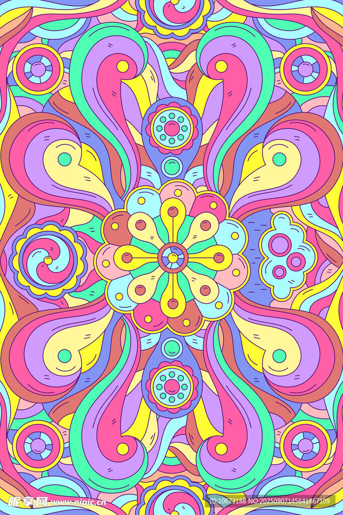 绚丽多彩的抽象花纹图案