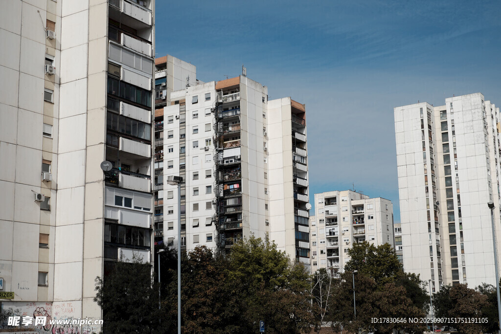 城市高层住宅楼景观