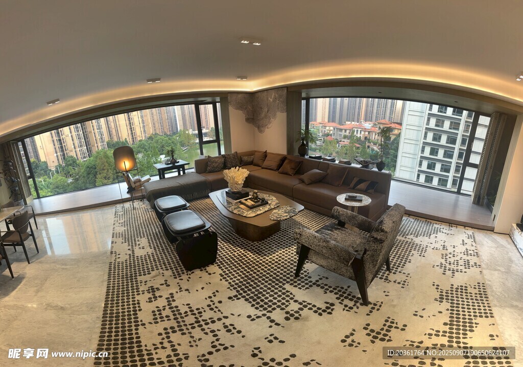 豪华现代风格客厅全景
