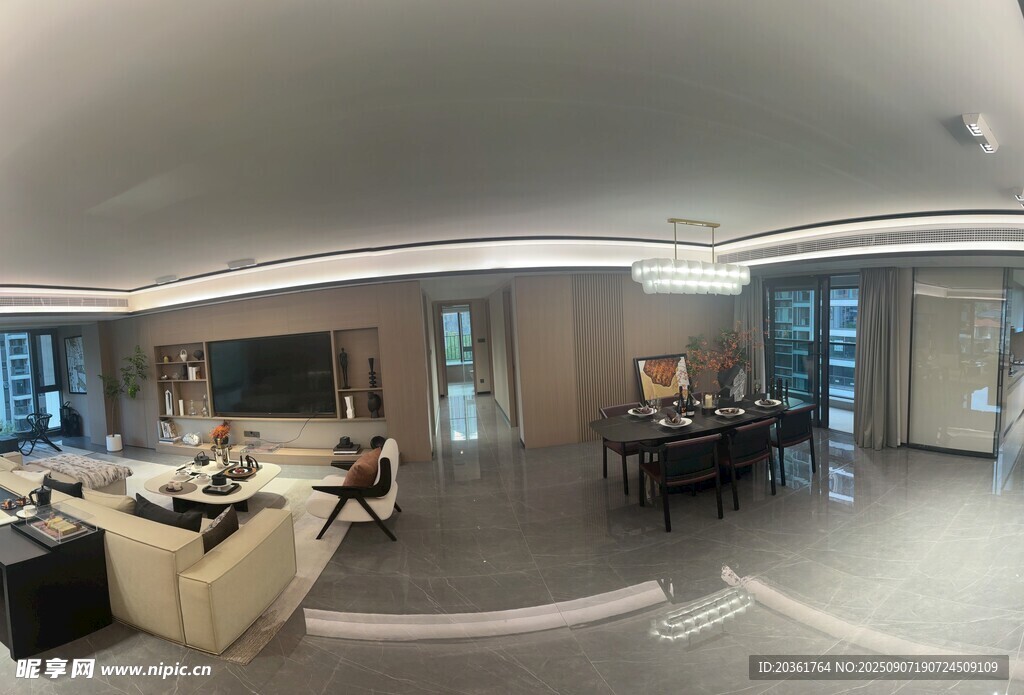 现代豪华客厅全景展示
