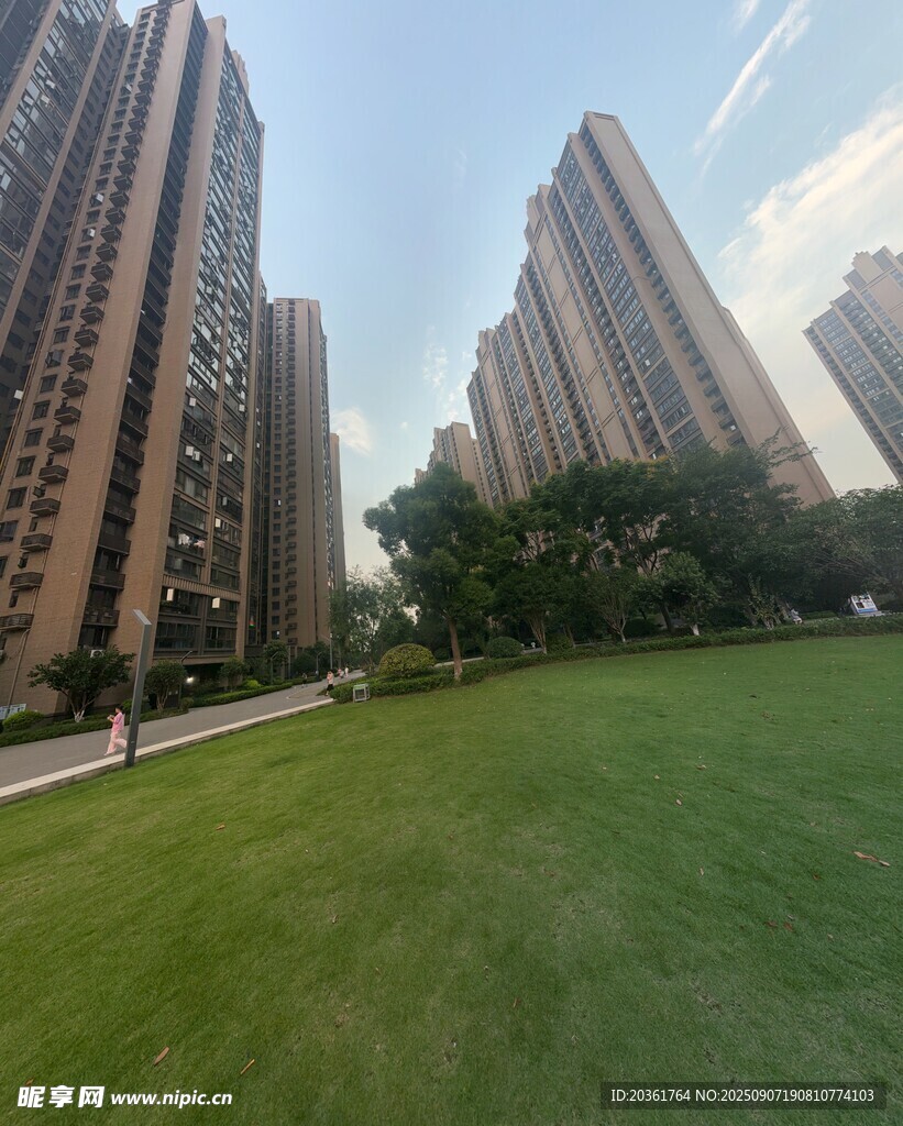 城市中的绿地与高楼景观
