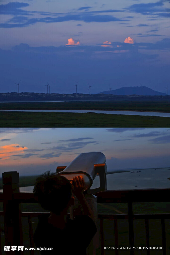 湖畔黄昏美景