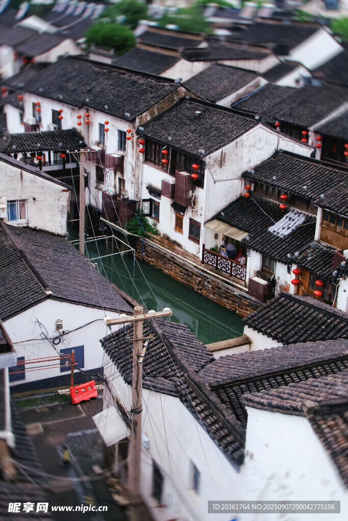 江南水乡古建筑俯瞰图