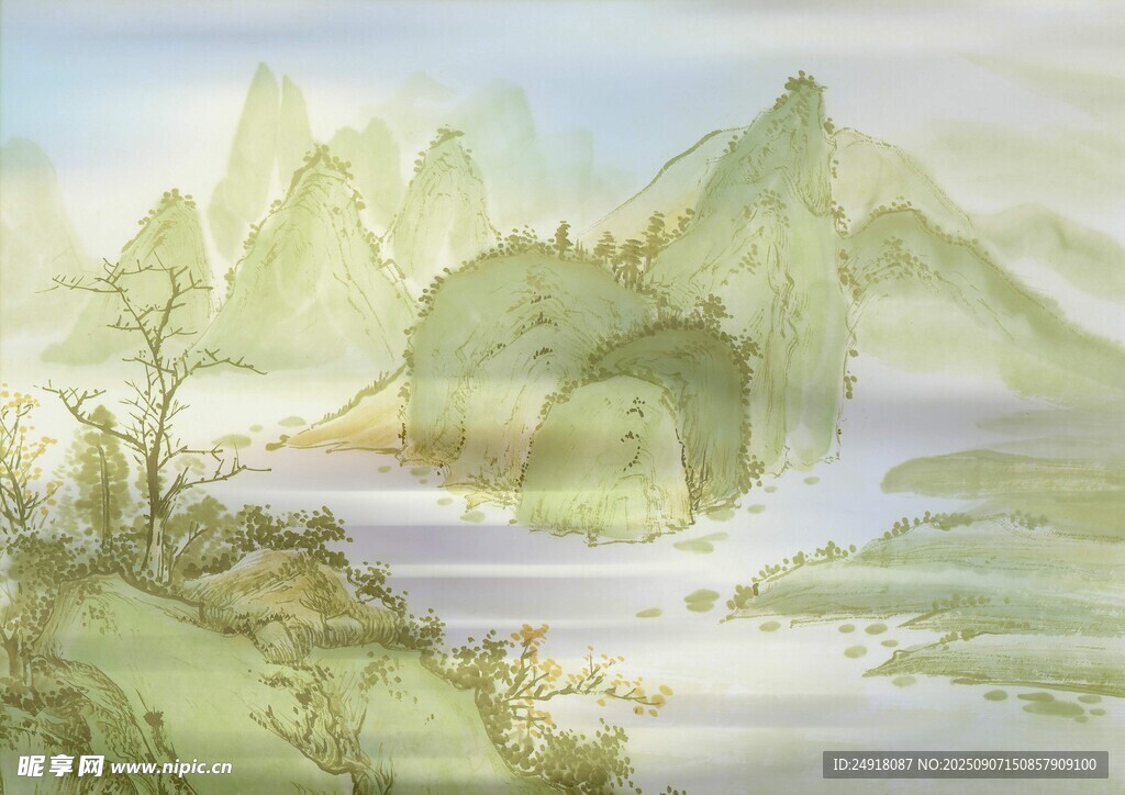 水墨山水风景图