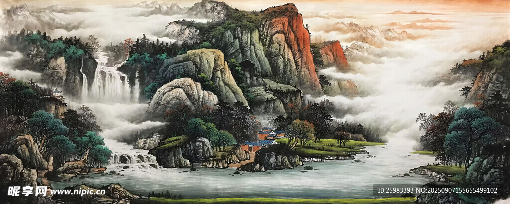 山水云海图