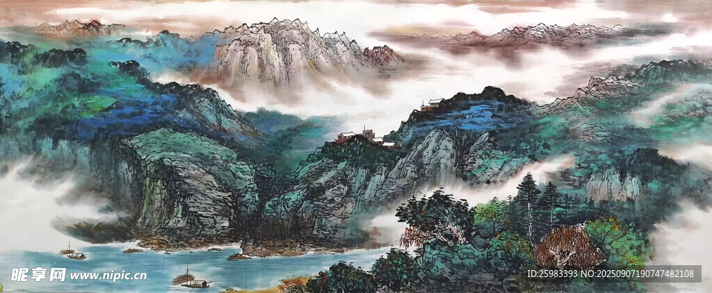 山水云海图