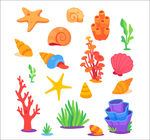 海洋生物与珊瑚贝壳 