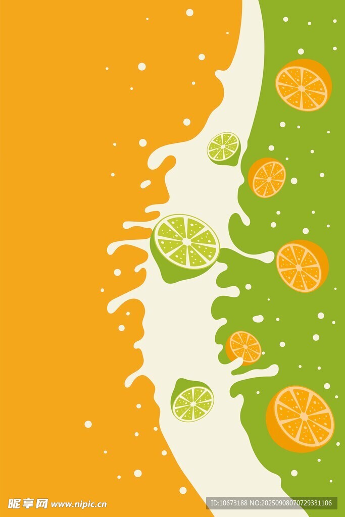 柑橘果汁飞溅活力画面