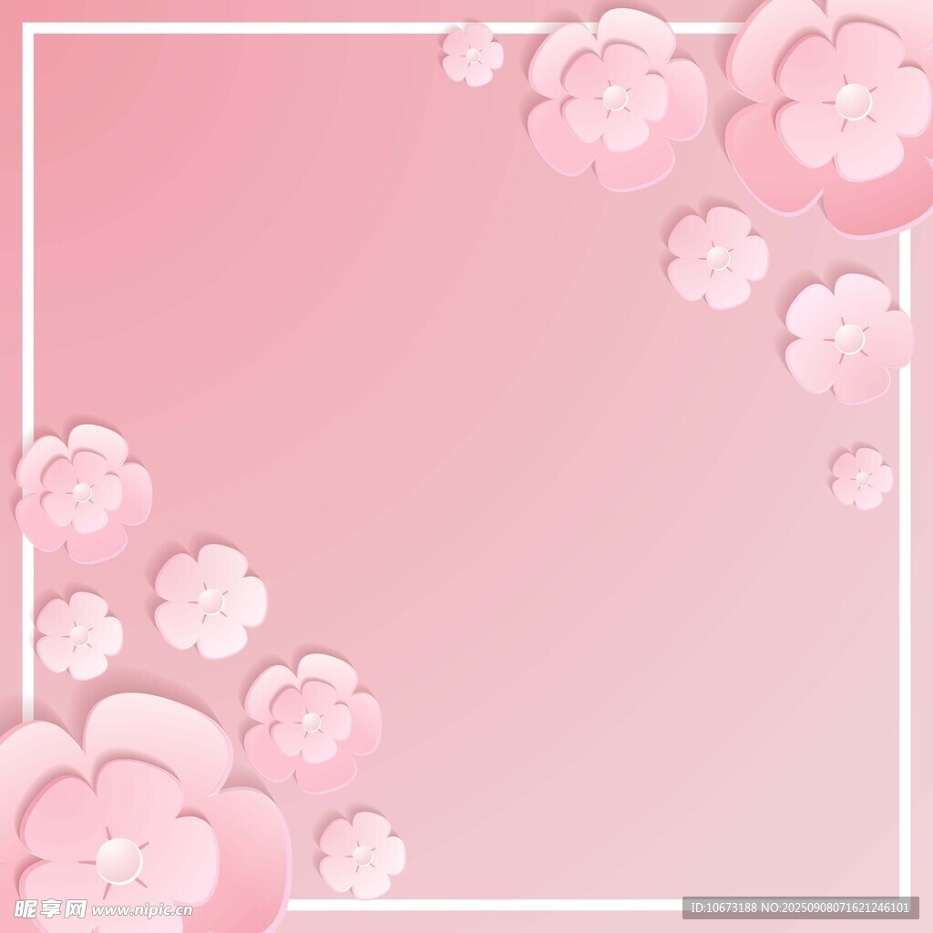 粉色花朵边框背景图