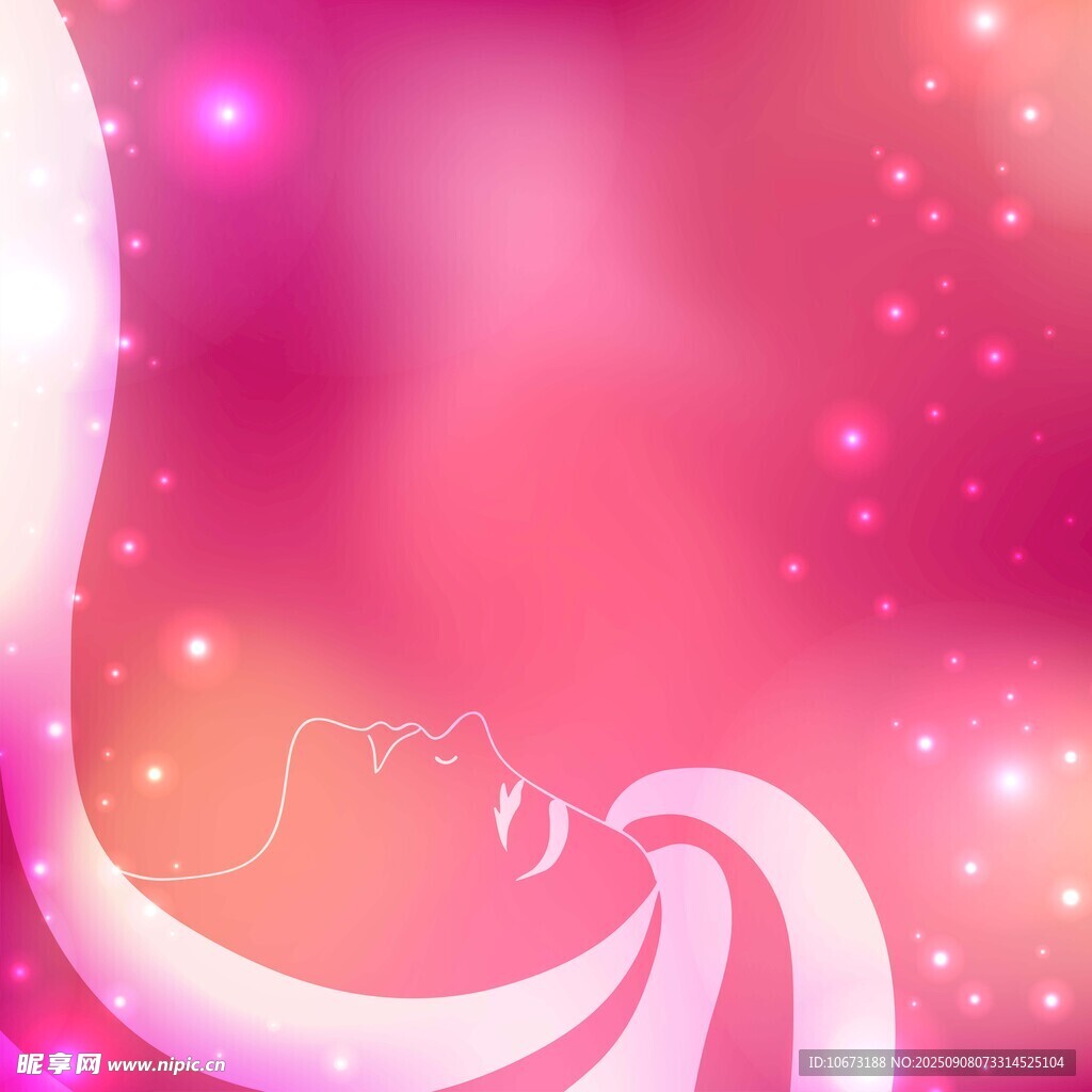 梦幻粉色星光曲线背景