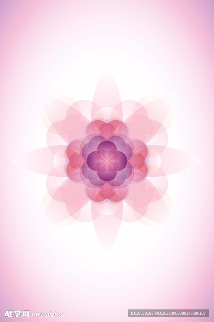梦幻粉色抽象花朵图案