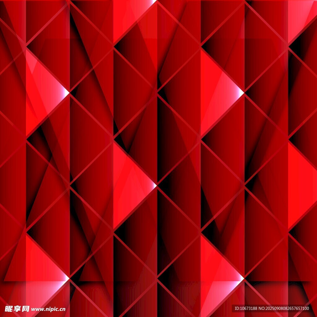 红色几何立体图案背景