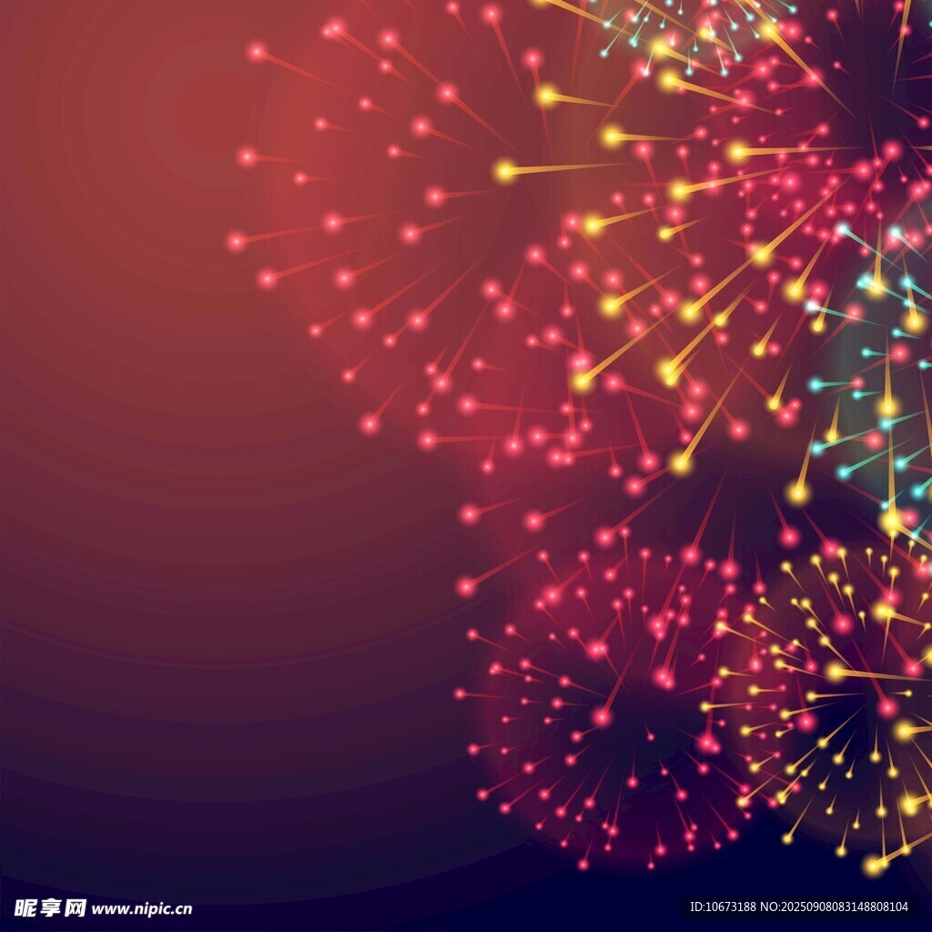 绚丽烟花绽放夜空