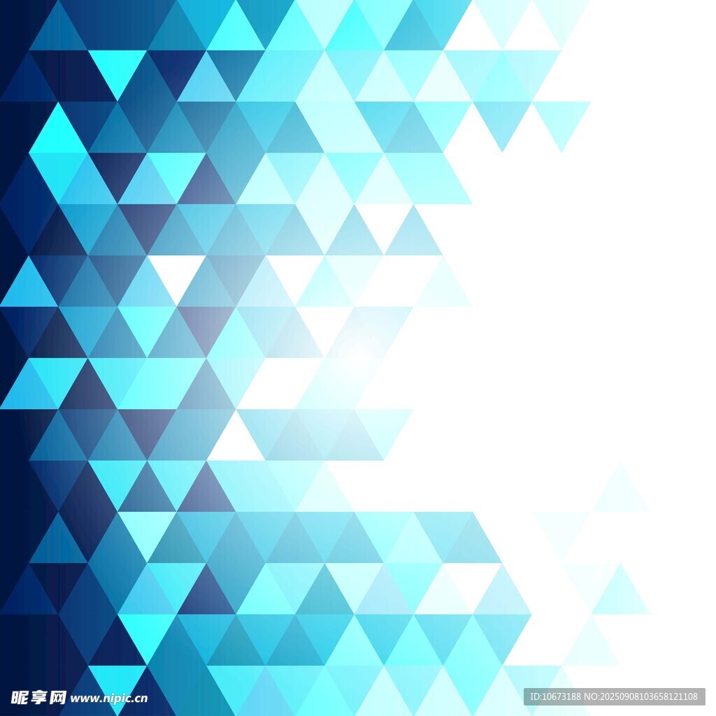 蓝色几何三角抽象背景图