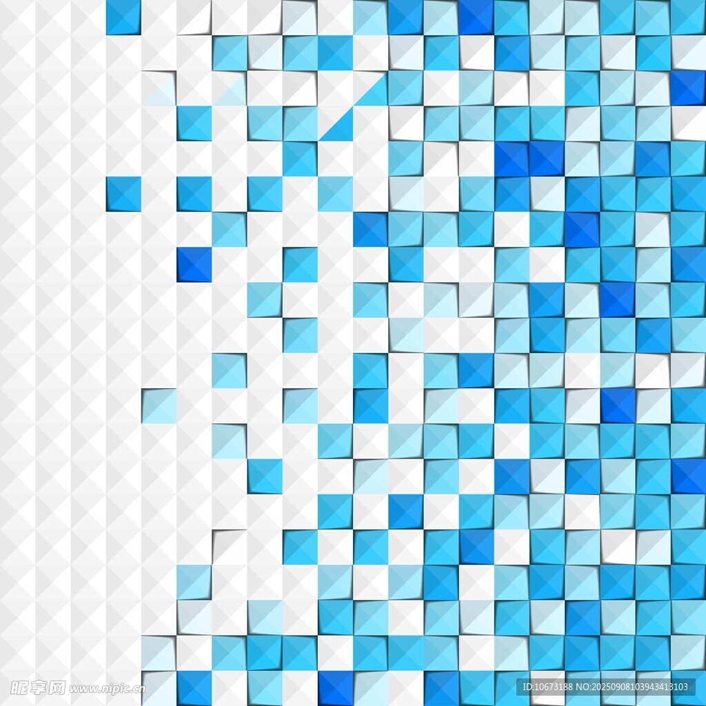 蓝色渐变方块几何背景图