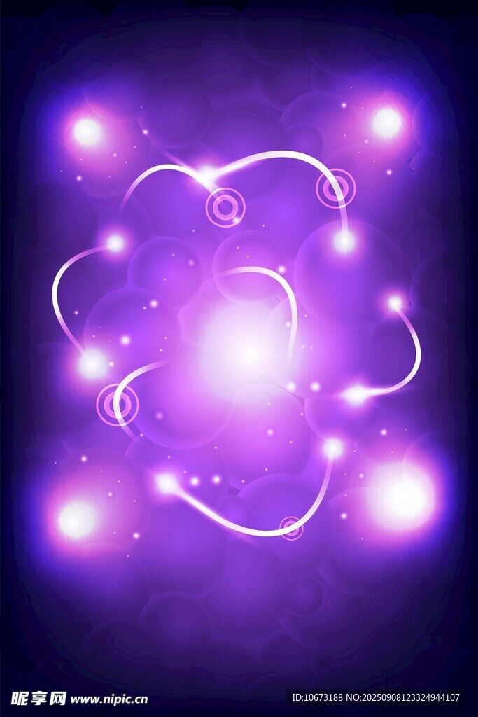 梦幻紫色发光粒子背景