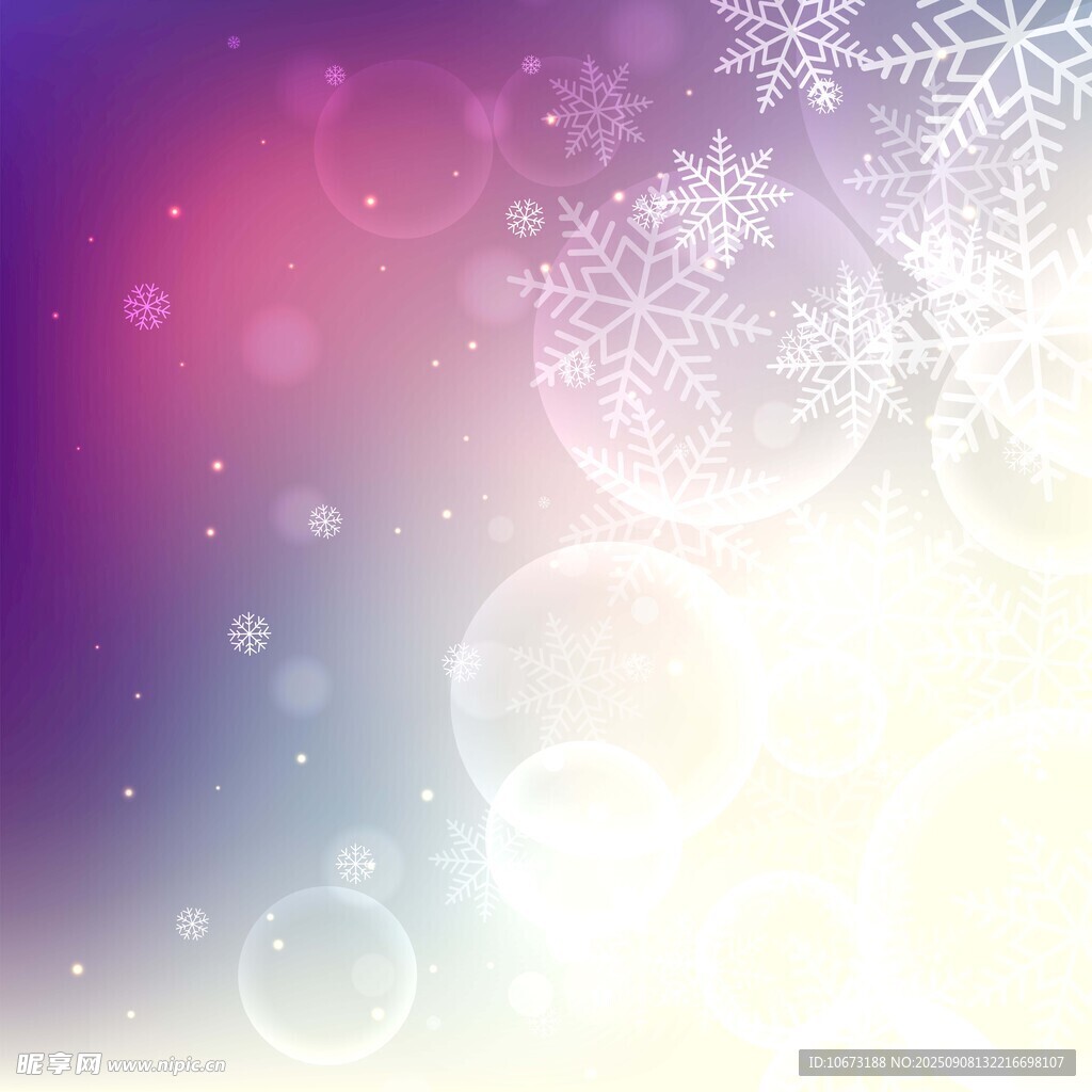 梦幻雪花渐变背景图