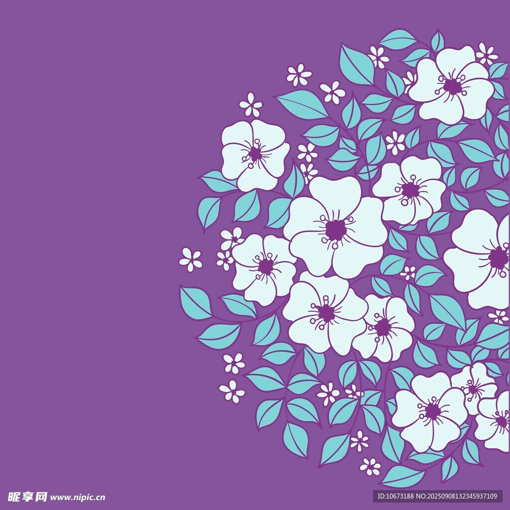 紫色背景的花卉图案