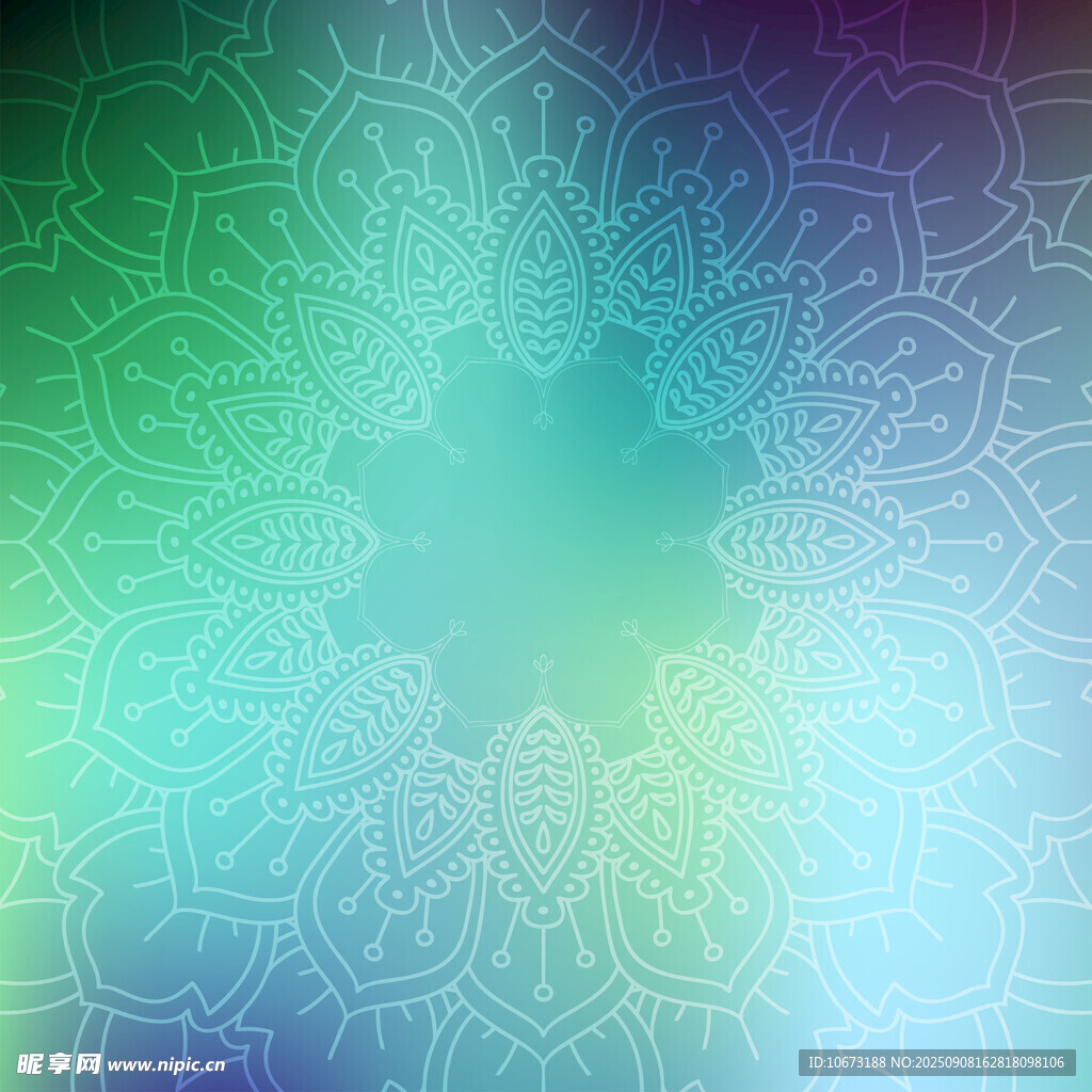 梦幻渐变曼陀罗背景图案