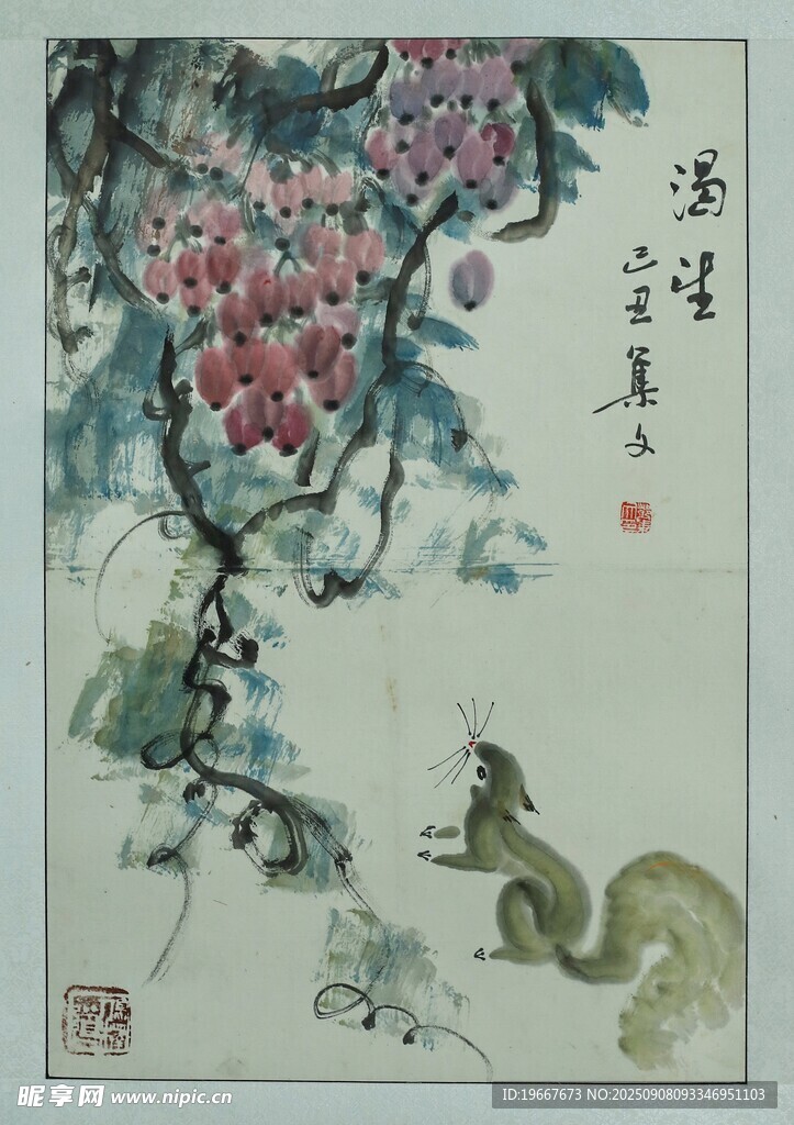 国画松鼠 