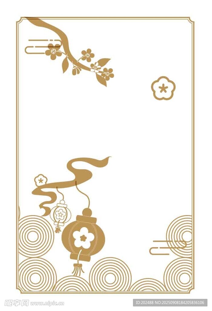 新中式中秋节古风边框