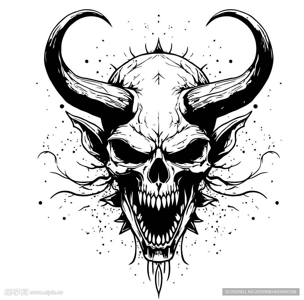 恶魔骷髅头插画