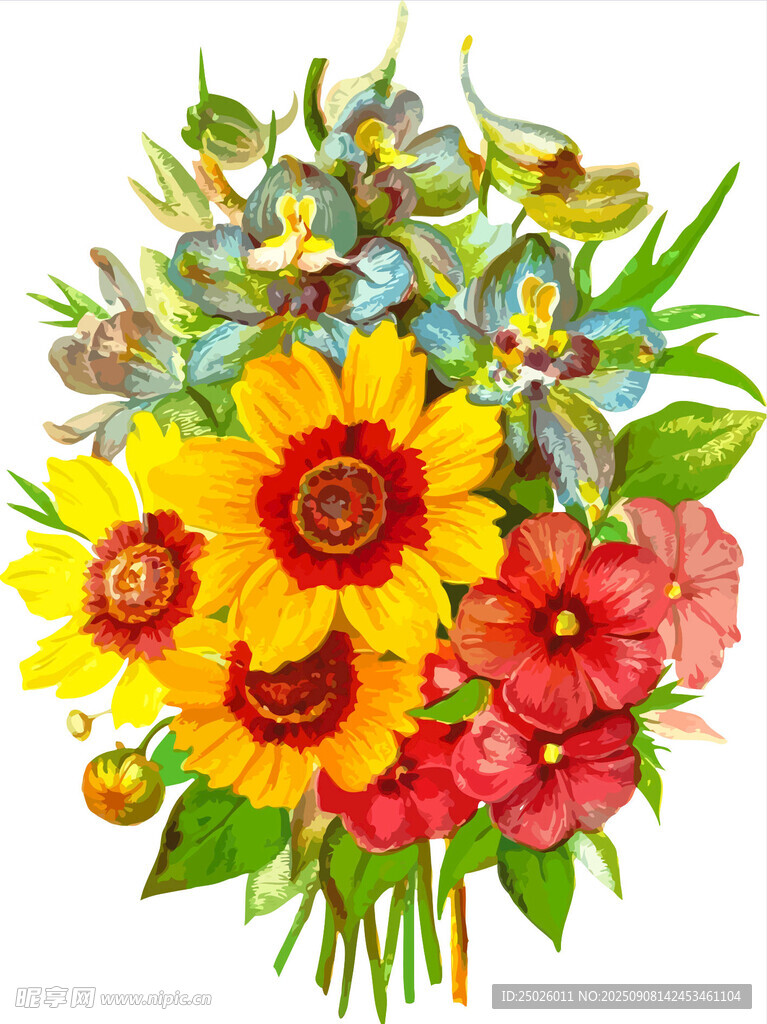 多彩鲜花花束