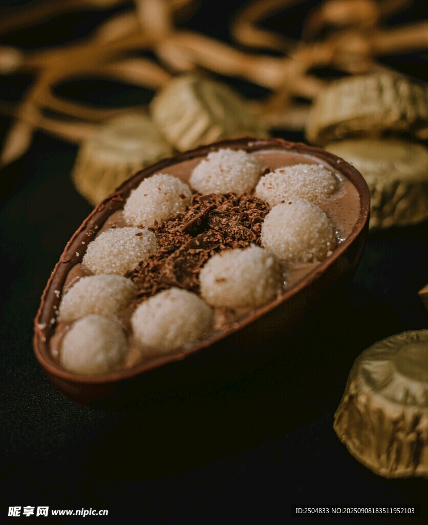 剥开的神秘坚果特写