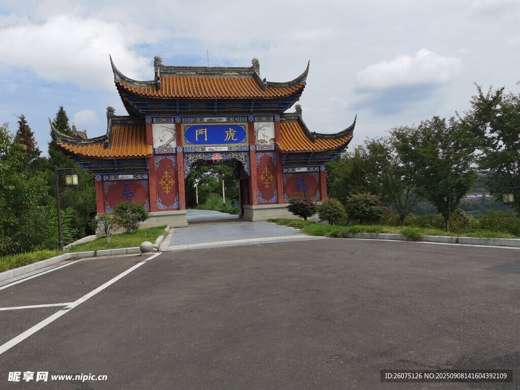中式古典门楼建筑景观